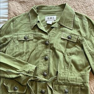 AMX Olive Green Button-Up Jacket